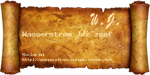 Wasserstrom József névjegykártya